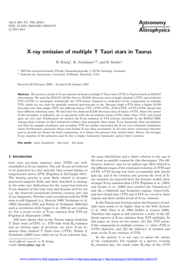 X-Ray Emission of Multiple T Tauri Stars in Taurus