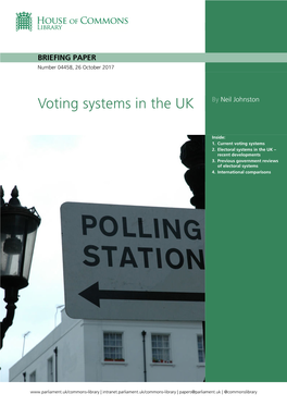 Voting Systems in the UK