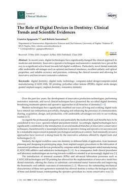 The Role of Digital Devices in Dentistry: Clinical Trends and Scientiﬁc Evidences