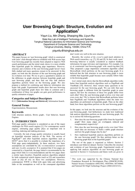 User Browsing Graph: Structure, Evolution and Application1