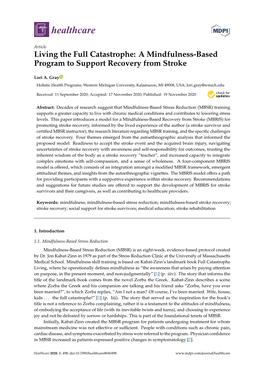 Living the Full Catastrophe: a Mindfulness-Based Program to Support Recovery from Stroke