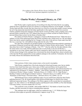 Pdf\Preparatory\Charles Wesley Book Catalogue Pub.Wpd