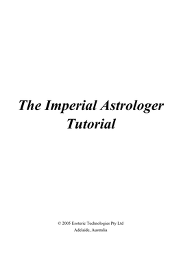 The Imperial Astrologer Tutorial