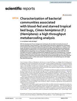 Characterization of Bacterial Communities Associated