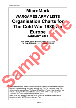 Micromark Organisation Charts for the Cold War 1980S in Europe