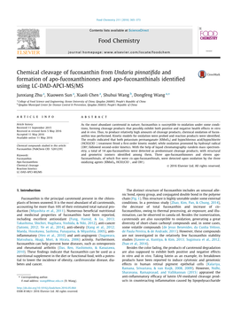 Chemical Cleavage of Fucoxanthin from Undaria Pinnatifida And