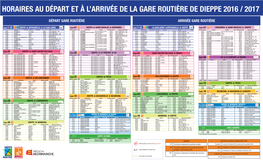 Horaires Au Départ Et À L'arrivée De La Gare Routière De Dieppe 2016 / 2017