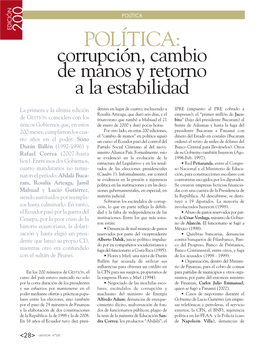 Corrupción, Cambio De Manos Y Retorno a La Estabilidad