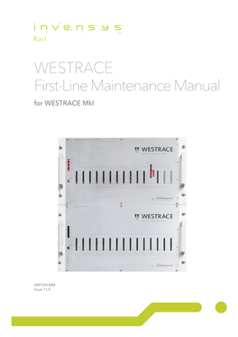 WESTRACE First-Line Maintenance Manual 11.0