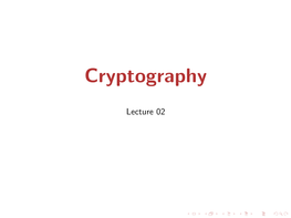 Cryptography