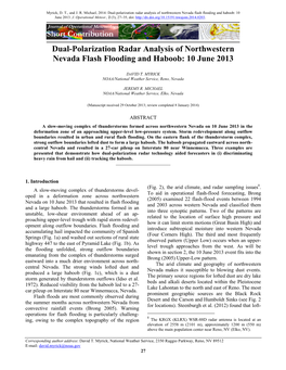 Short Contribution Dual-Polarization Radar Analysis of Northwestern