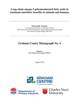 Graham Centre Monograph No. 4