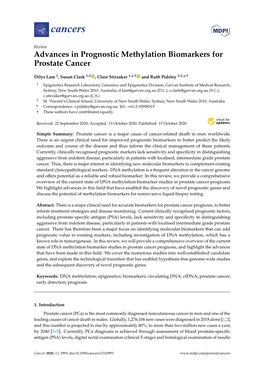 Advances in Prognostic Methylation Biomarkers for Prostate Cancer