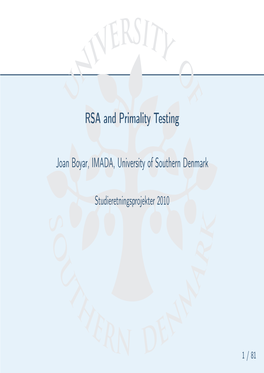 RSA and Primality Testing