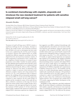 Is Combined Chemotherapy with Cisplatin, Etoposide and Irinotecan the New Standard Treatment for Patients with Sensitive Relapsed Small Cell Lung Cancer?