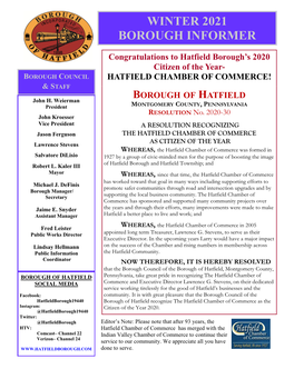 Borough Informer Newsletter Winter 2021