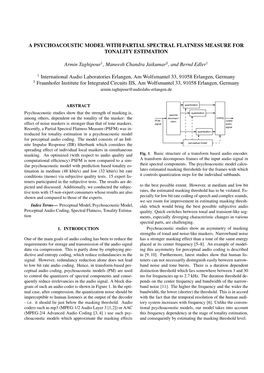 A Psychoacoustic Model with Partial Spectral Flatness Measure for Tonality Estimation