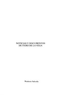 NOTICIAS Y DOCUMENTOS DE ITERO DE LA VEGA Modesto