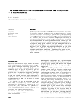 The Minor Transitions in Hierarchical Evolution and the Question of a Directional Bias