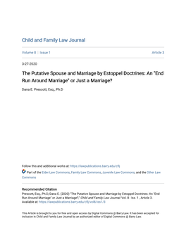 The Putative Spouse and Marriage by Estoppel Doctrines: an 