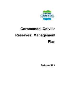 Coromandel-Colville Reserves: Management Plan