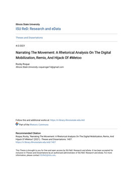 Narrating the Movement: a Rhetorical Analysis on the Digital Mobilization, Remix, and Hijack of #Metoo