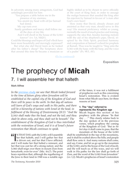 The Prophecy of Micah 7