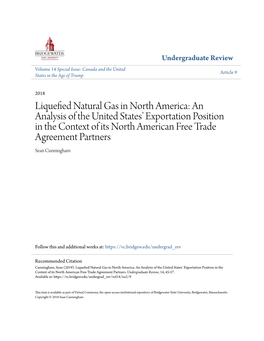 Liquefied Natural Gas in North America: an Analysis of the United States’ Exportation Position in the Context of Its North American Free Trade Agreement Partners