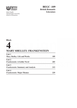 Mary Shelley: Life and Works British Romantic Indira Gandhi Literature National Open University School of Humanities