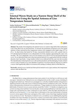 Internal Waves Study on a Narrow Steep Shelf of the Black Sea Using the Spatial Antenna of Line Temperature Sensors