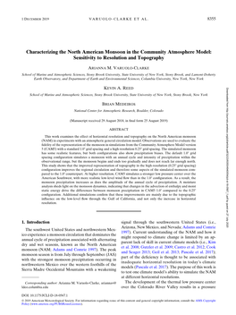 Sensitivity to Resolution and Topography