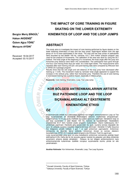 The Impact of Core Training in Figure Skating on the Lower Extremity