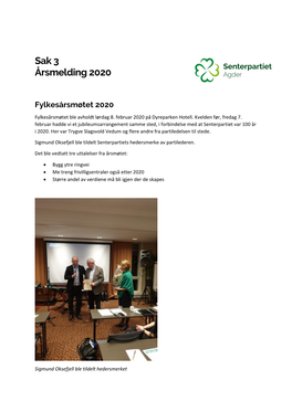 Sak 3 Årsmelding 2020