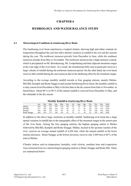 Chapter 6 Hydrology and Water Balance Study