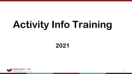 Activity Info Training