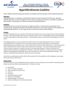 Hyperbilirubinemia Guideline