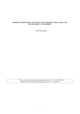 1 Growth, Employment and Inequality in Brazil, China