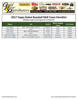 2017 Topps Debut Baseball