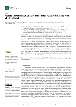 Factors Influencing Contrast Sensitivity Function in Eyes With