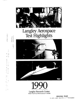 Langley Aerospace Test Highlights 1990