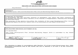 RCT Local Development Plan Annual Moitoring Report 2018