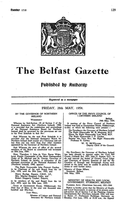 The Belfast Gazette Published Bp Flmboritp