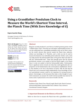 Using a Grandfather Pendulum Clock to Measure the World's Shortest