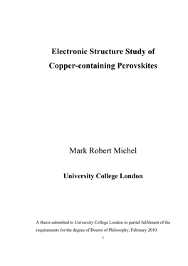 Electronic Structure Study of Copper-Containing Perovskites