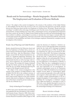 Resafa and Its Surroundings – Resafa-Sergiupolis / Rusafat Hisham the Employment and Evaluation of Diverse Methods