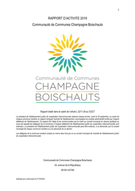 Rapport D'activité 2019