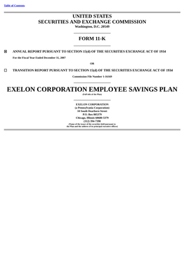 EXELON CORPORATION EMPLOYEE SAVINGS PLAN (Full Title of the Plan)