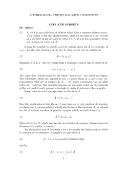 Sets and Boolean Algebra