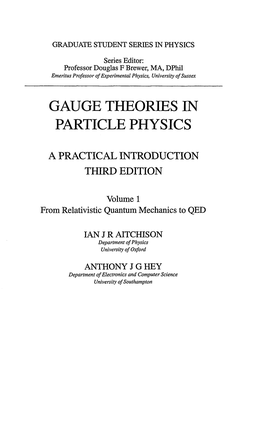 Gauge Theories in Particle Physics