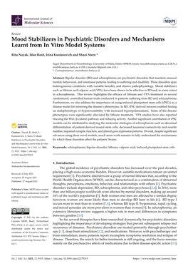 Mood Stabilizers in Psychiatric Disorders and Mechanisms Learnt from in Vitro Model Systems